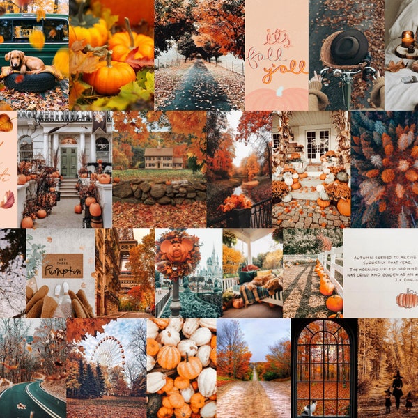 Kit de collage de fotos estéticas de otoño / otoño (40 PCS) - DESCARGA DIGITAL