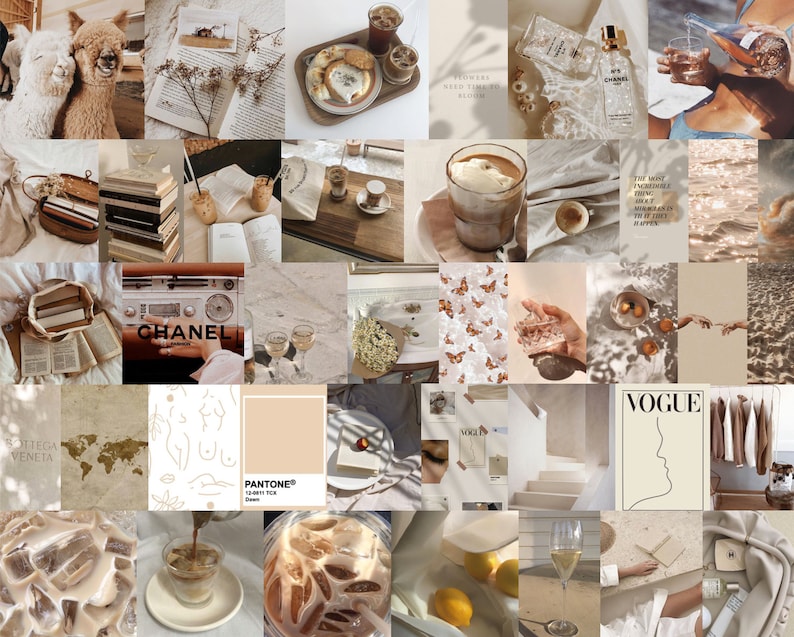 Neutral / Nude Aesthetic Photo Wall Collage Kit (40 PCS) - PHYSICAL PRINTS 