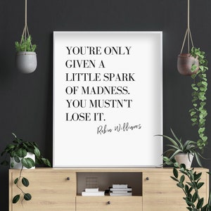 Robin Williams Zitat druckbar, Druckbare Wandkunst, Küchenkunst, Sofort Download, Inspirierende Zitate, Lustige Kunst, Sprüche, Robin Williams