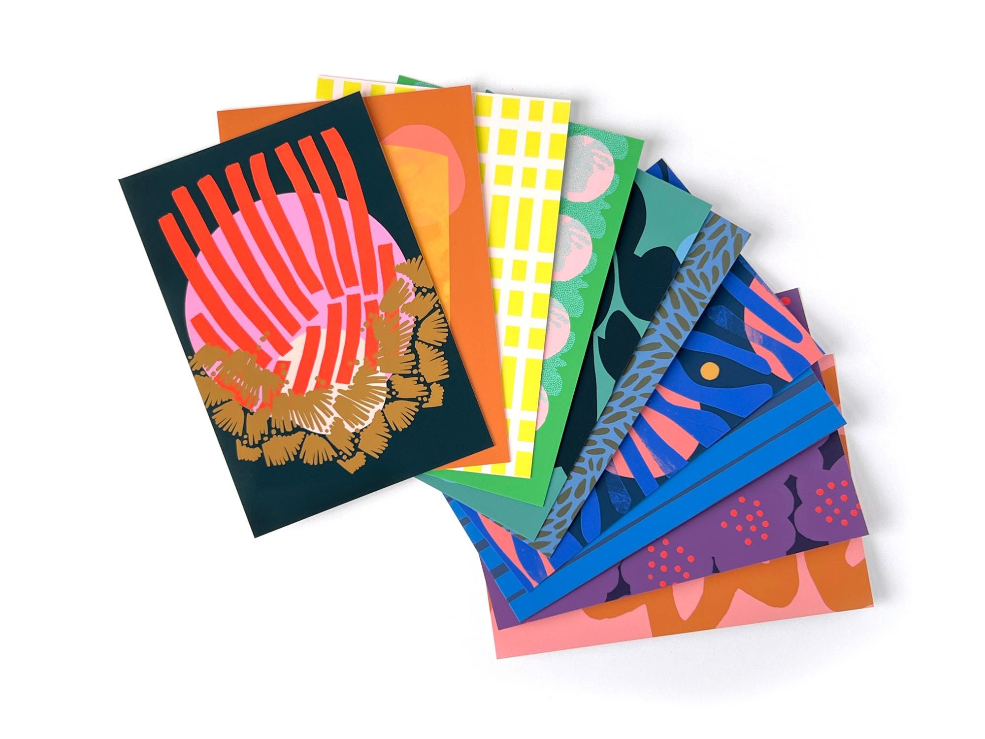 Postcard Color Patterns Bright, Colorful Pattern Postcards, Orbit - Variety Pack of 10 Blank ...