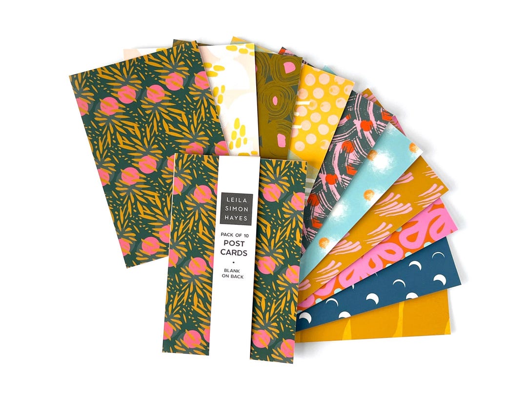 Post Card Colorful Bright, Colorful Pattern Postcards, Singing - Variety Pack of 10 Blank ...
