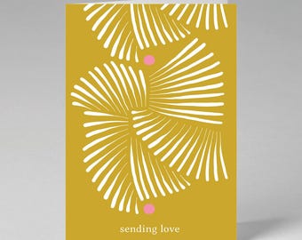 Sending Love, Greeting Card - Folded Blank Card with Envelope