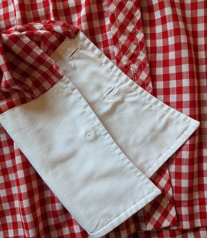 Red Gingham Button Down with French Cuffs