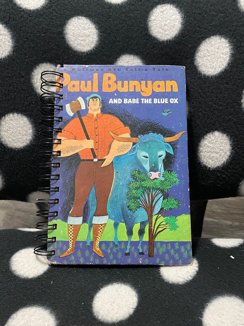 Upcycled Vintage Childrens' Book Wire Bound Notebook-paul Bunyan and ...