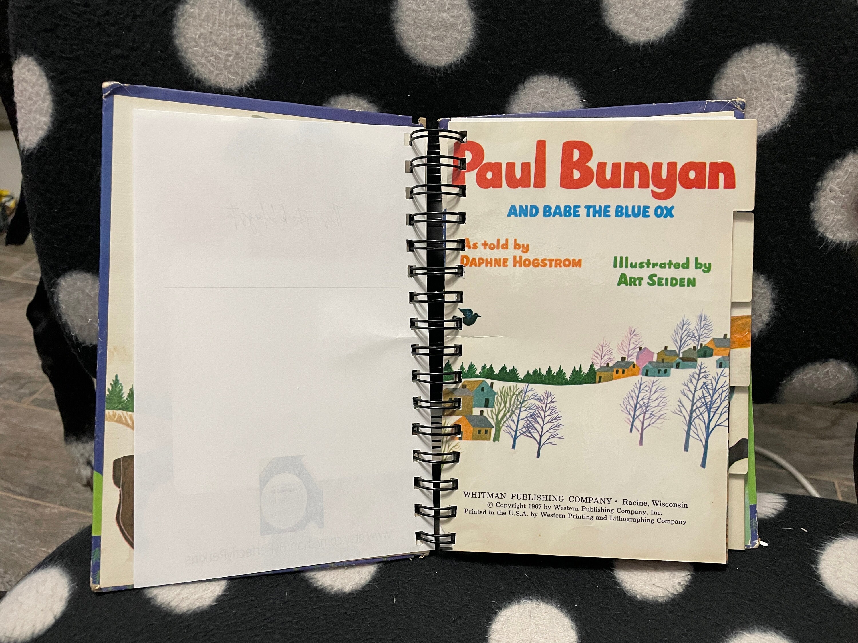 Upcycled Vintage Childrens' Book Wire Bound Notebook-paul Bunyan and ...