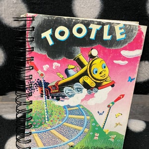 Libreta de espiral con diseño de libro infantil vintage reciclado - Little Golden Book Tootle *¿Buscas un regalo único?*
