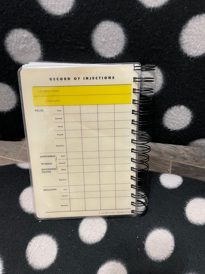 Upcycled Vintage Childrens' Vaccine Pamphlet Wire Bound Notebook ...