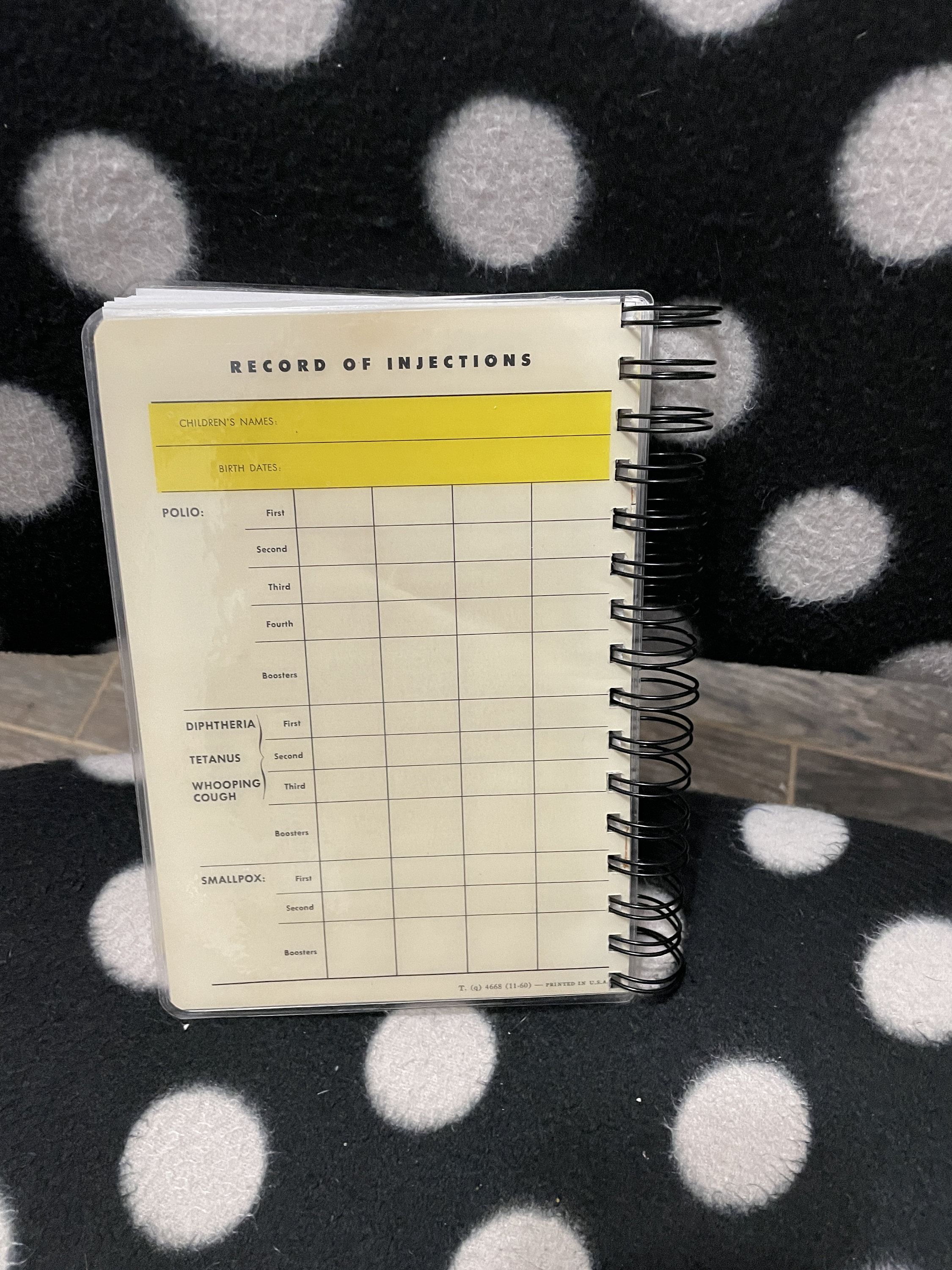 Upcycled Vintage Childrens' Vaccine Pamphlet Wire Bound Notebook ...