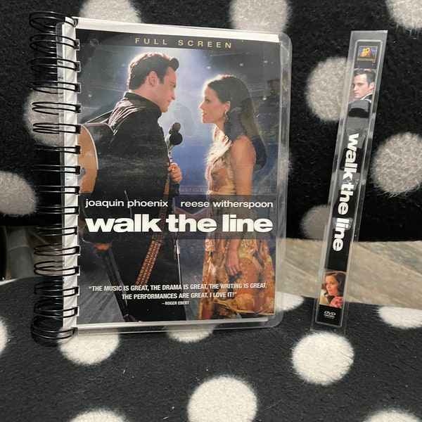 Upcycled Vintage DVD Cover Wire Bound Notebook and FREE bookmark-Walk the Line *Looking for a unique nostalgic gift?*