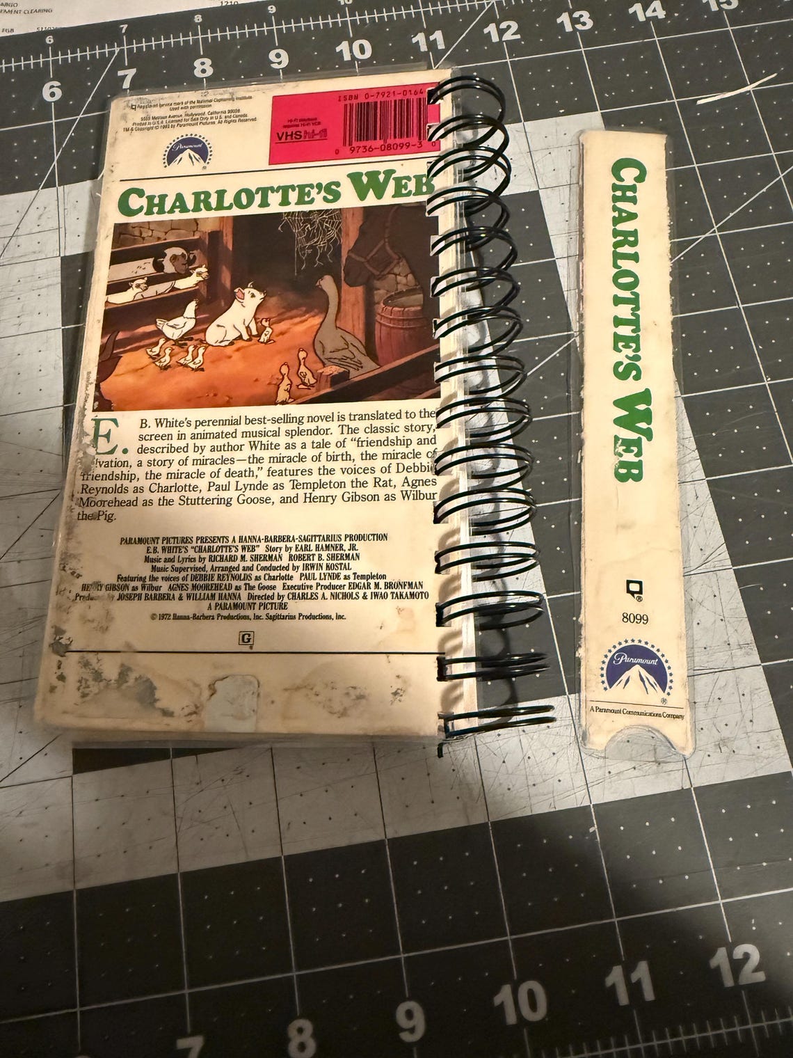 Upcycled Vintage VHS Cover Wire Bound Notebook and FREE Bookmark ...