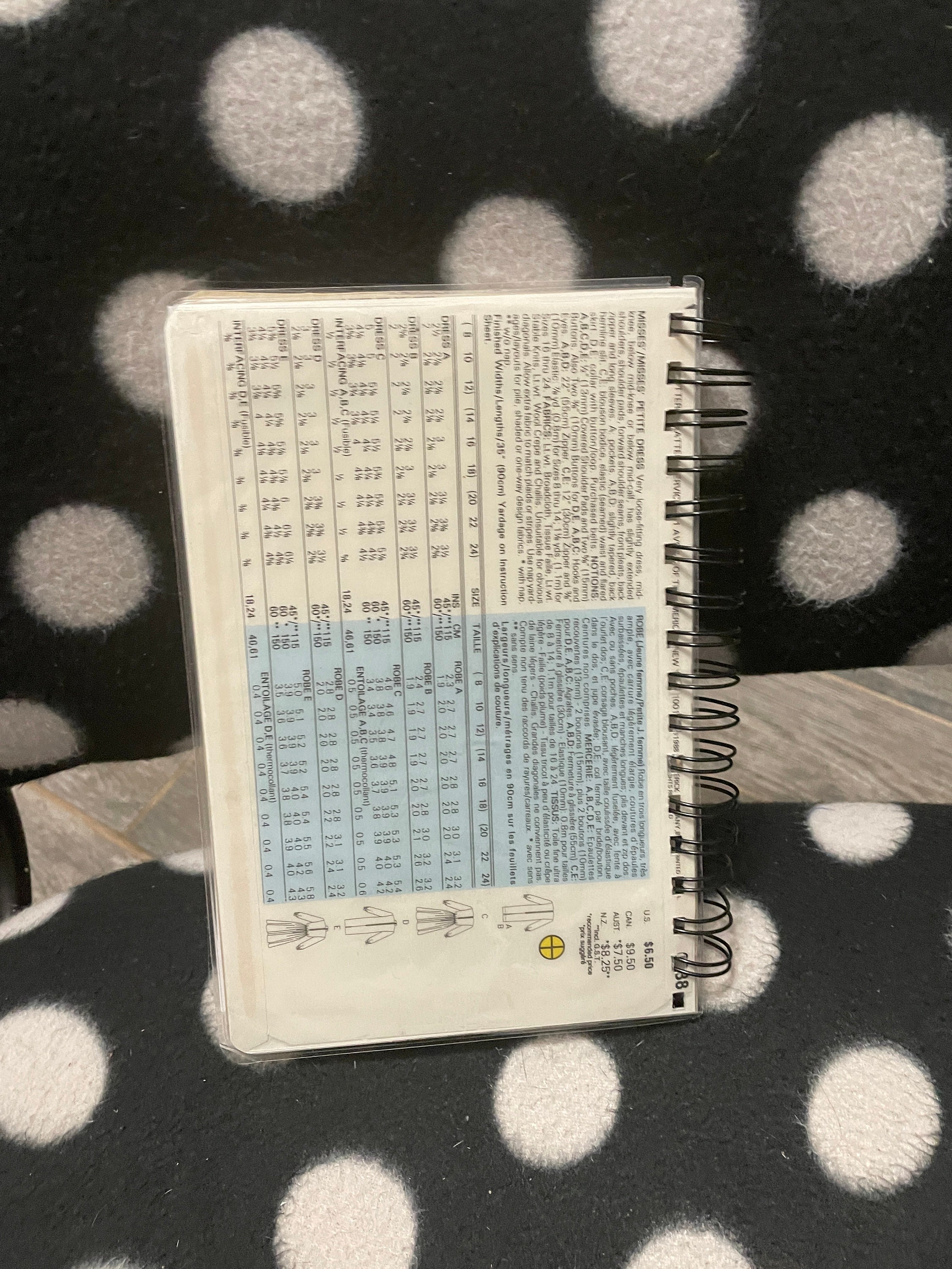 Upcycled Vintage Clothing Pattern Wire Bound Notebook Upcycled Vintage Clothing Pattern Wire Bound Notebook