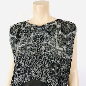 Vintage 1920s - 1930s Heavily Beaded Silk Chiffon Blouse / Top