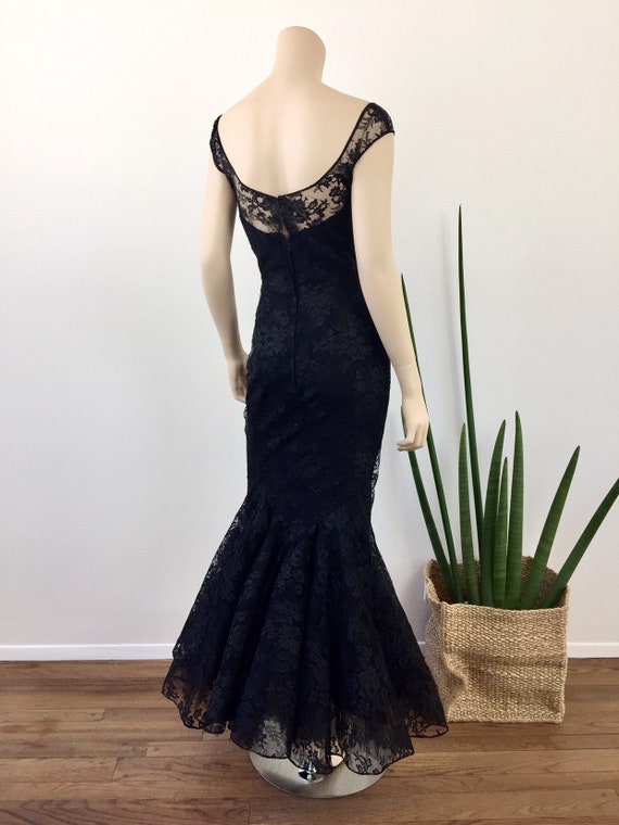 Vintage 1950s BARBIE Style Black LACE MERMAID Gla… - image 9