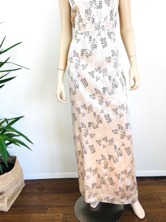 1950s Vintage Champagne Floral Brocade  Evening P… - image 6