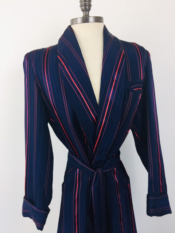 1940s Vintage Navy and Red Stripe Mens sSmoking Ja