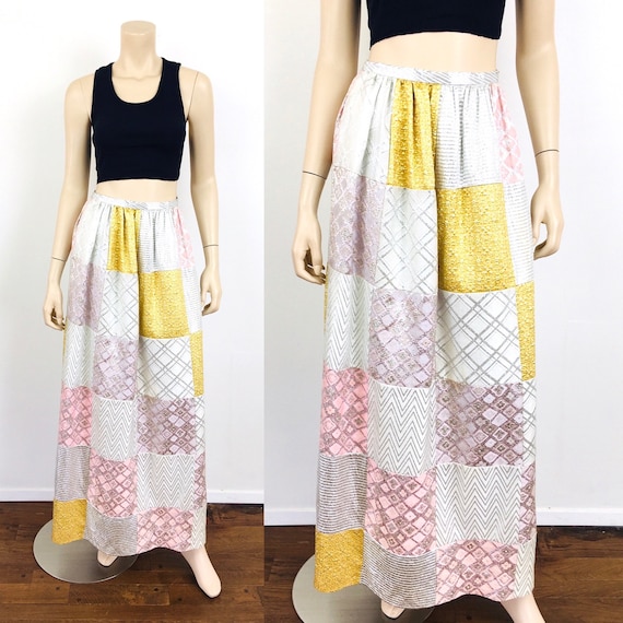 Vintage 1960s METALLIC PATCHWORK LUREX / Brocade B