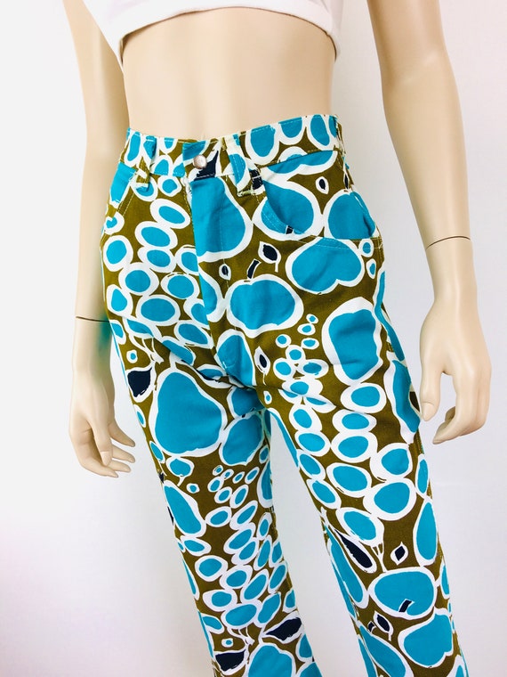 Vintage 1960s ABSTRACT NOVELTY FRUIT Printed High… - image 4