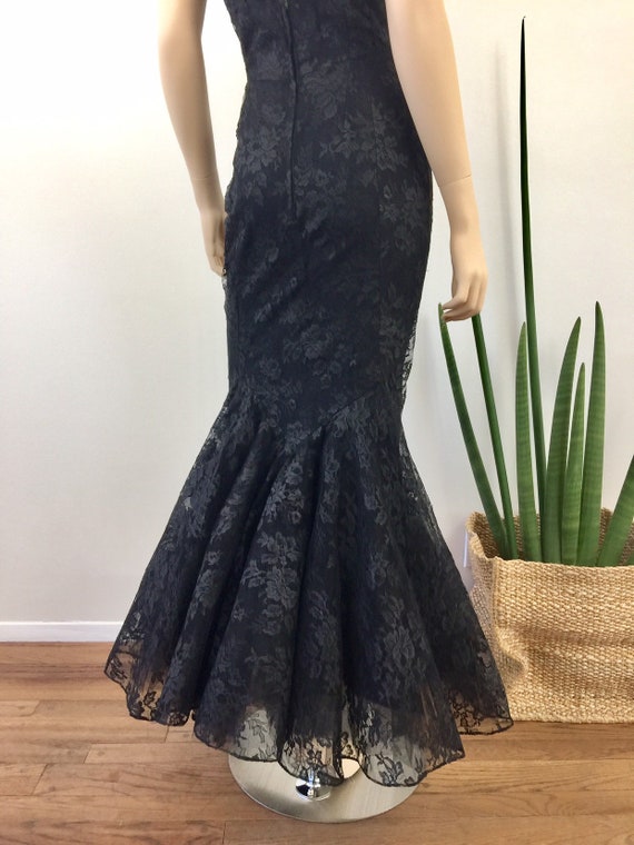 Vintage 1950s BARBIE Style Black LACE MERMAID Gla… - image 10