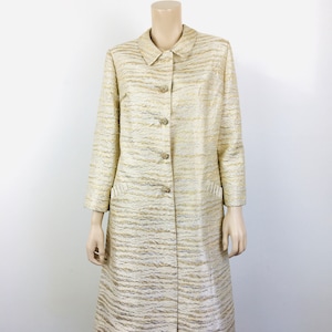 Vintage 1960s MOD GOLD METALLIC Brocade Glam Jacket / Coat
