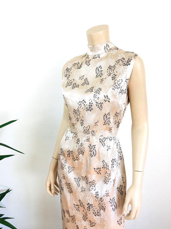 1950s Vintage Champagne Floral Brocade  Evening P… - image 4