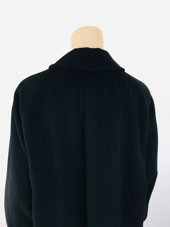 Vintage 1960s BLACK CASHMERE Button Front Coat - image 8