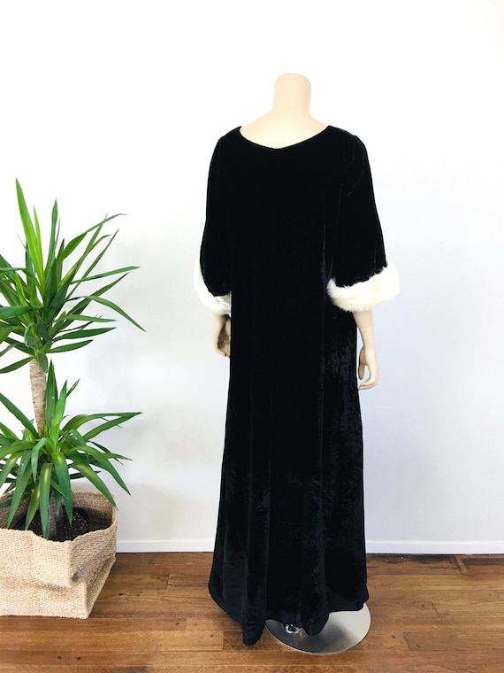 Vintage 1950s LUCIE ANN Black VELVET & White Mink… - image 8