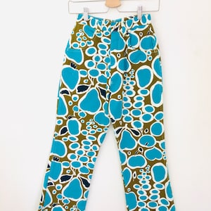 Vintage 1960s ABSTRACT NOVELTY FRUIT Printed High Waisted Pants
