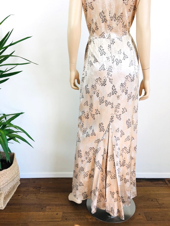 1950s Vintage Champagne Floral Brocade  Evening P… - image 2