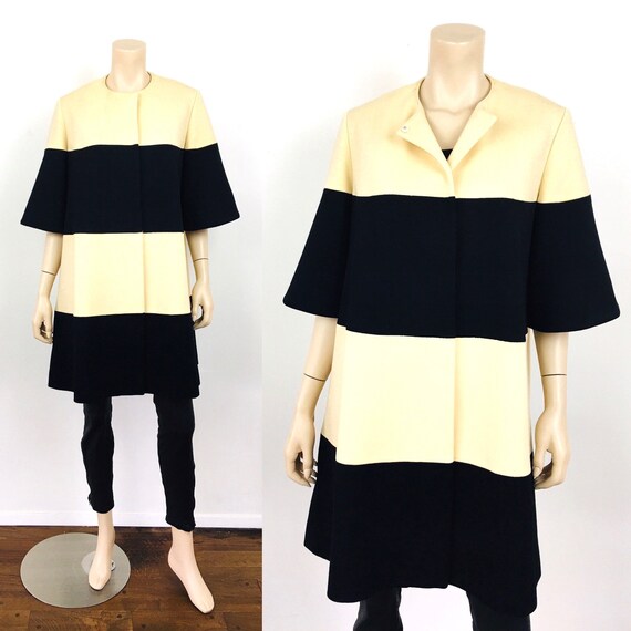 1960s Vintage LILLI ANN Wide STRIPE Black & White