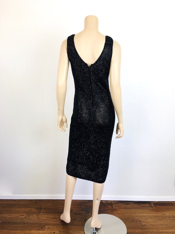 Vintage 1960s SEQUIN BEADED Black SWEATER Knit Co… - image 7