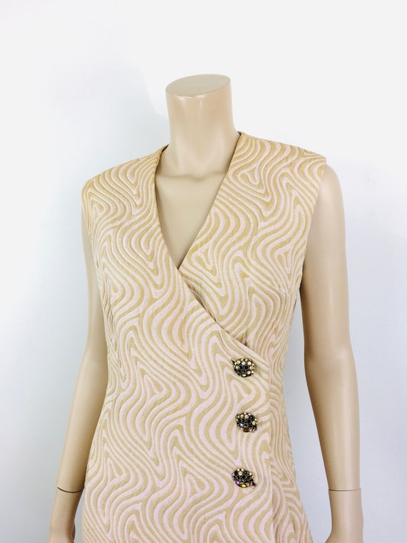 1960s Vintage PSYCHEDELIC SWIRLY Cocktail Dress W… - image 4