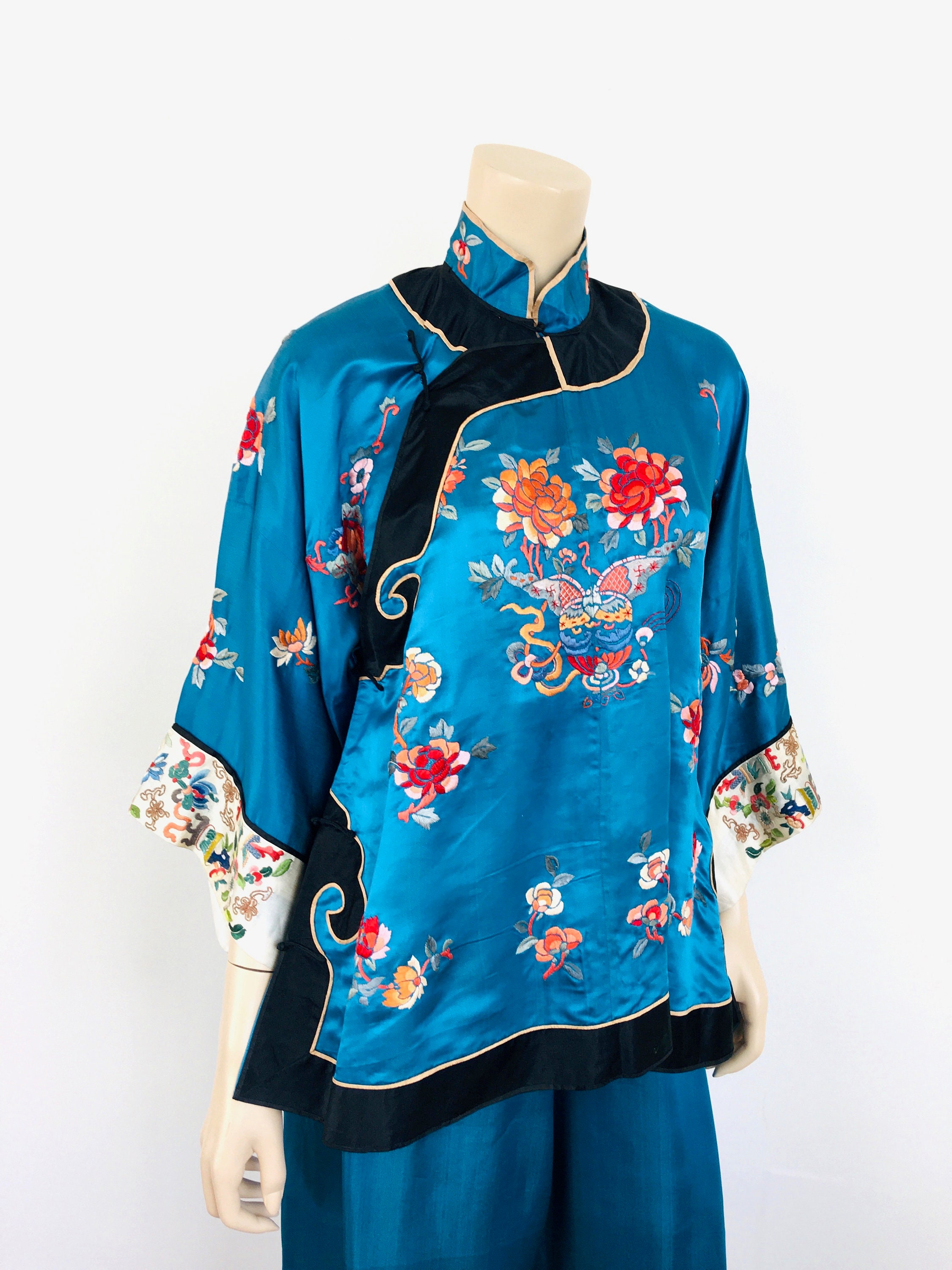 Vintage 1930s HEAVILY EMBROIDERED Chinese Export Jacket / Top ...