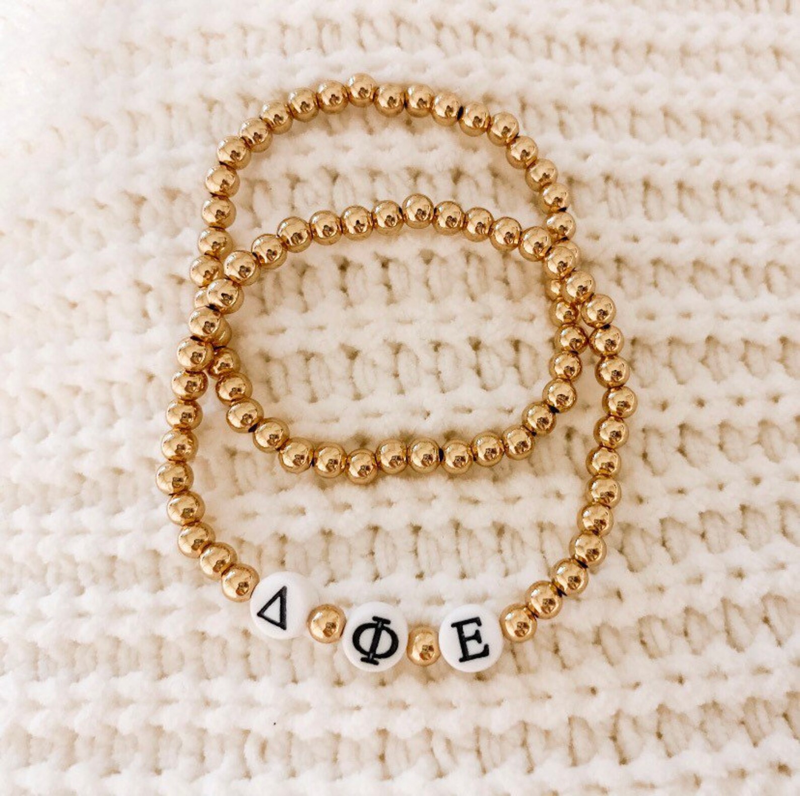 14K Gold Plated Greek Letter Bracelets Etsy