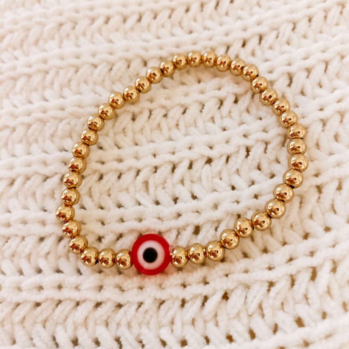 14k Gold Plated Red/Blue Evil Eye Bracelet Set 1 Eye Etsy