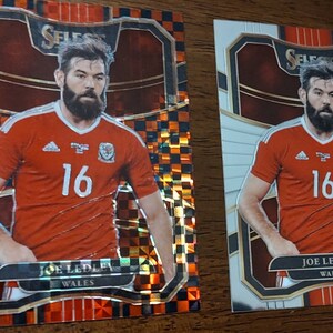 Rare ‘17-18 Panini Select Checkerboard Prizm #11 Joe Ledley Soccer card + bonus base card Futbol Football Wales Celtic Cardiff City