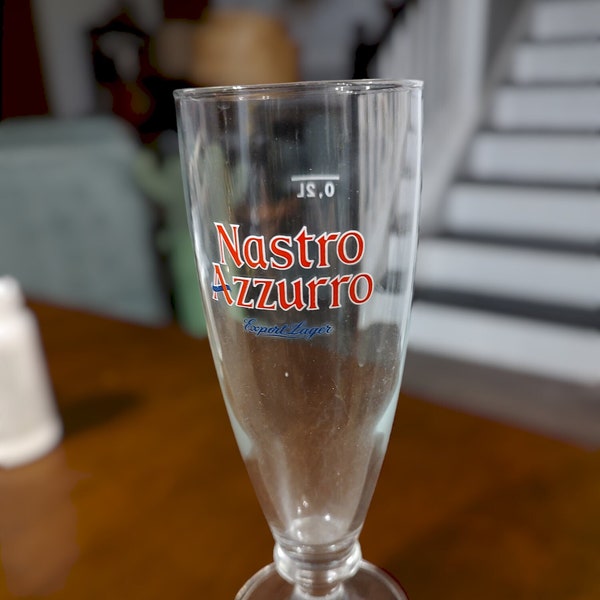 Nastro Azzurro export lager Italian beer 0.2l rastal Beer Glass Stemmed Pilsner Style Pilsner Beer Glass barware lager Pils