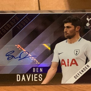 Ben Davies Soccer COA Autograph Card Topps Premier League Gold Tottenham Hotspur English Premier Football Welsh Wales defender