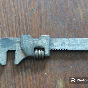 Vintage Stevens & Co. Adjustable bike wrench early flathead screw adjuster bicycle wrench 5 1/4&quot;