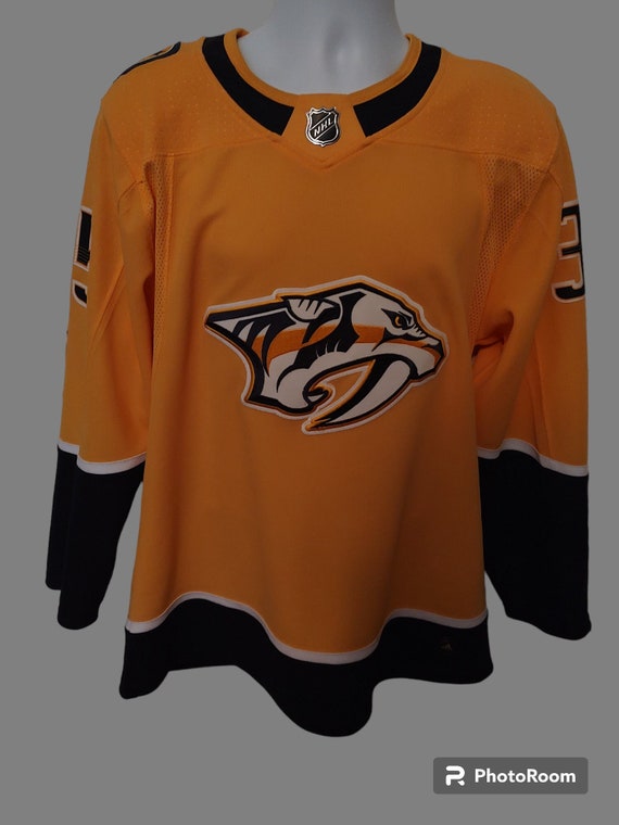 Collectible Nashville Predators 35 Pekka Rinne Jersey Adidas Gold Home Goaltender Official NHL Adult Size 46 Hockey Jersey Season Badge Etsy Israel