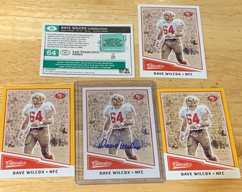 Dave Wilcox 5x card lot ‘17 Panini Classics Autograph /49 COA certified authentic + San Francisco 49ers Hall of Fame HOF Stocking stuffer