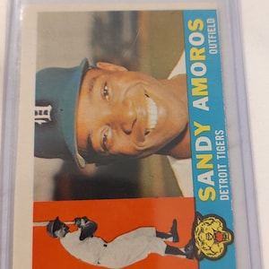 1960 Topps #531 Sandy Amoros Hi Number Detroit Tigers baseball card gray back rare vintage baseball cards rare complete your set team set