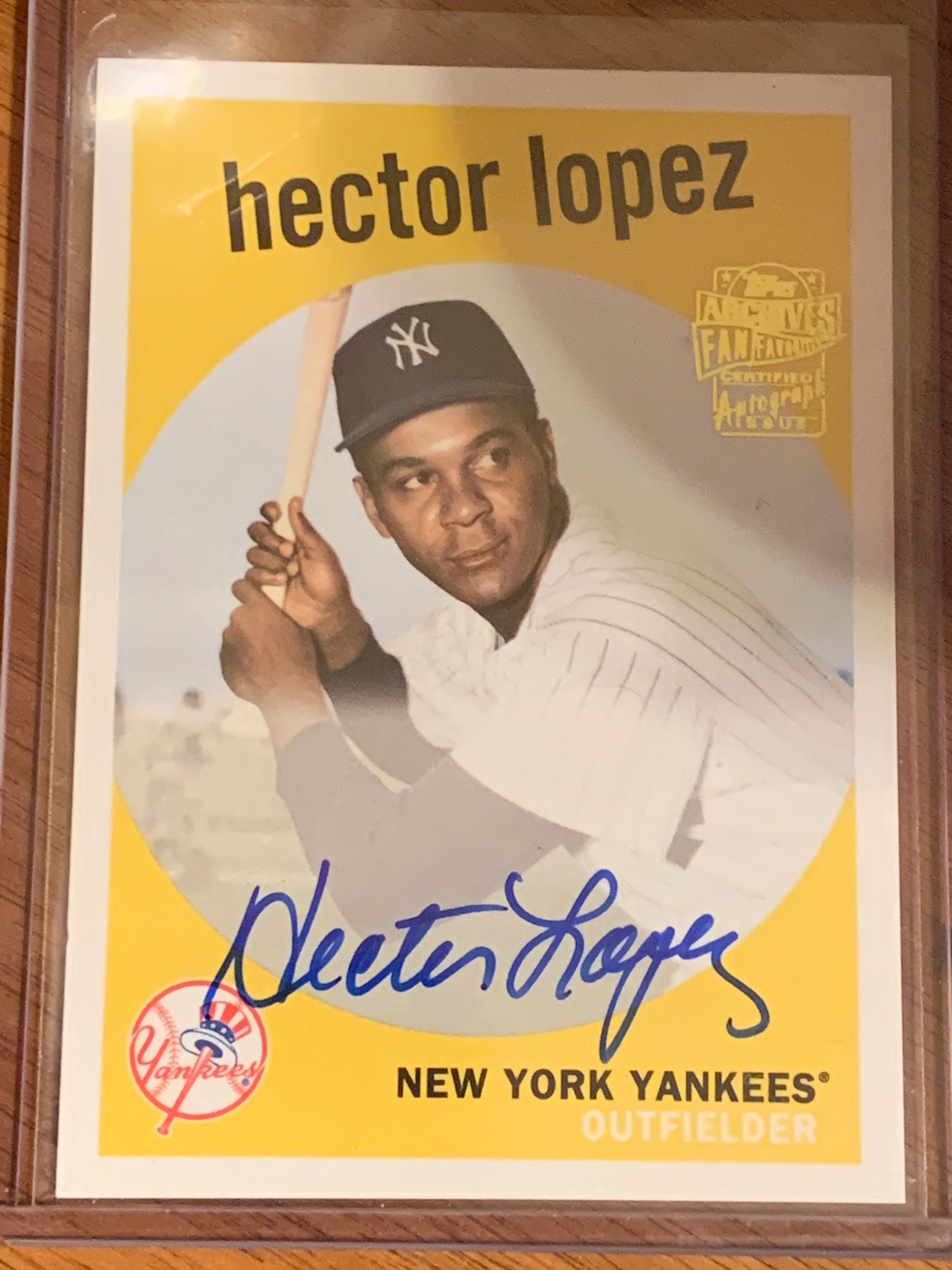 Hector López Autograph Certified Authentic Topps Archives Fan Favorite