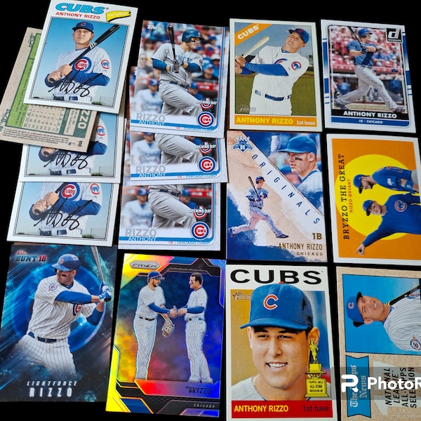 Anthony Rizzo 15x card lot rookie card topps heritage panini prizm topps archives topps bunt lightforce diamond kings chicago cubs bryzzo