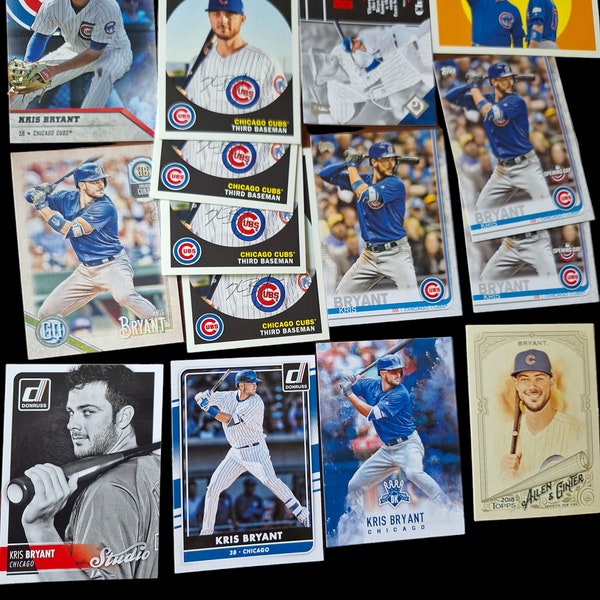 Kris Bryant 15x card lot chicago cubs bryzzo topps heritage topps archives panini donruss studio gypsy queen chronicles Allen & ginter bunt