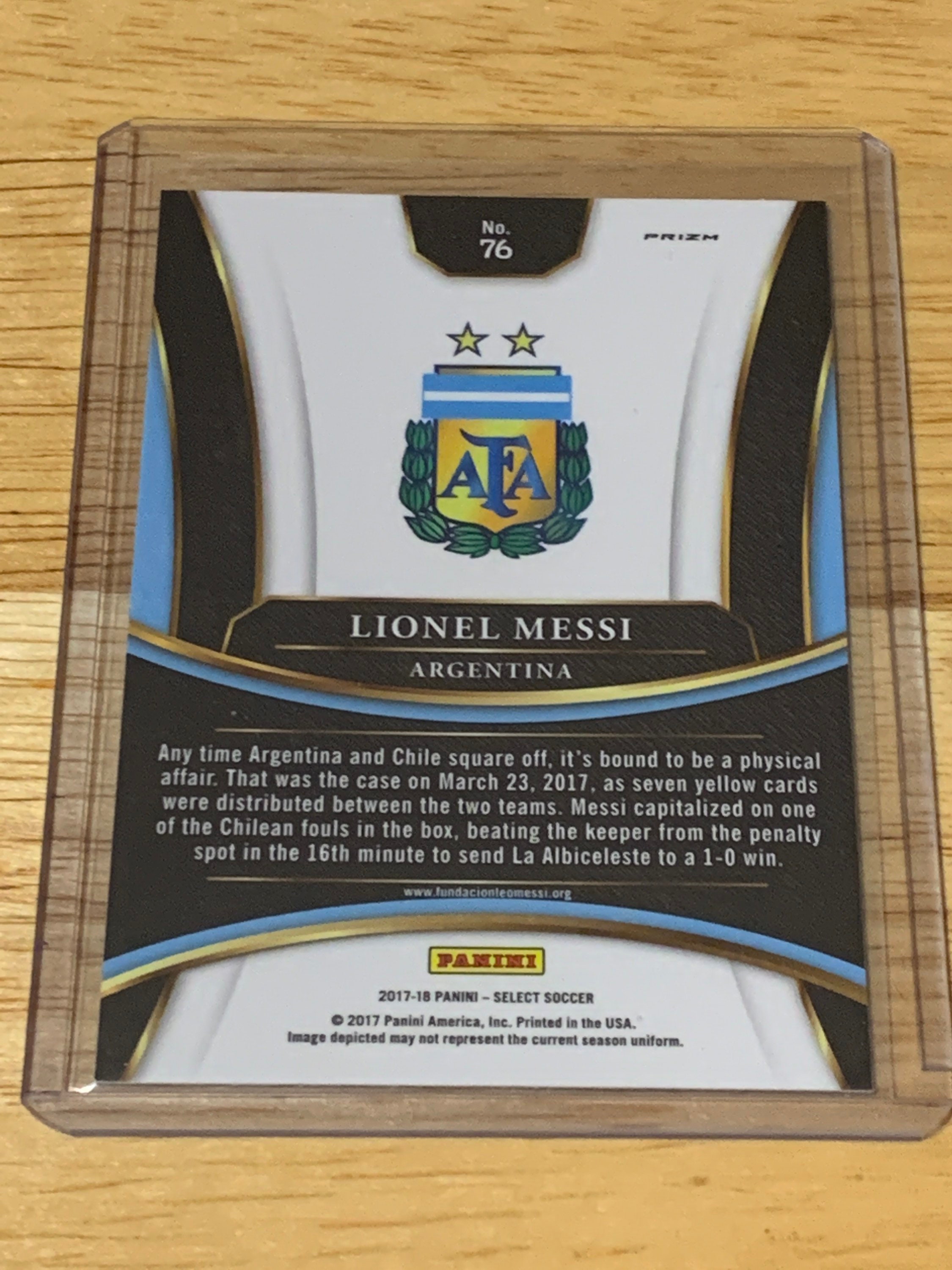 Rare '17-18 Panini Select Checkerboard Prizm #76 Lionel Messi