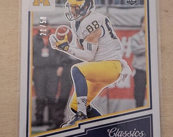 Jake Butt RC ’17 Panini Classics #240 Blank Back /50 rare serial #d 21 of 50 rookie card university of Michigan Denver Broncos