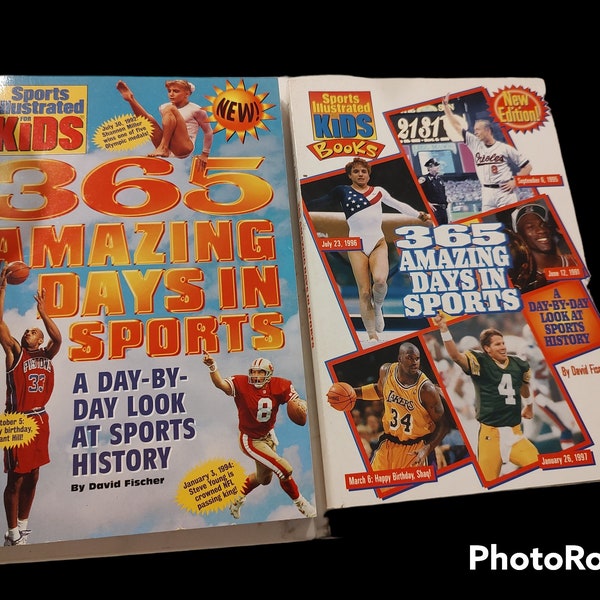 Vintage 1990s Sports Illustrated for Kids 365 Days in Sports books by David Fisher Michael Jordan Brett Favre Shaq Steve Young all sports