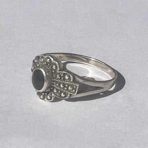 Black Chalcedony Sterling Silver Ring