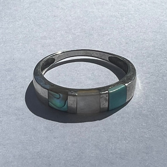 3-Gem Sterling Silver Ring - image 1