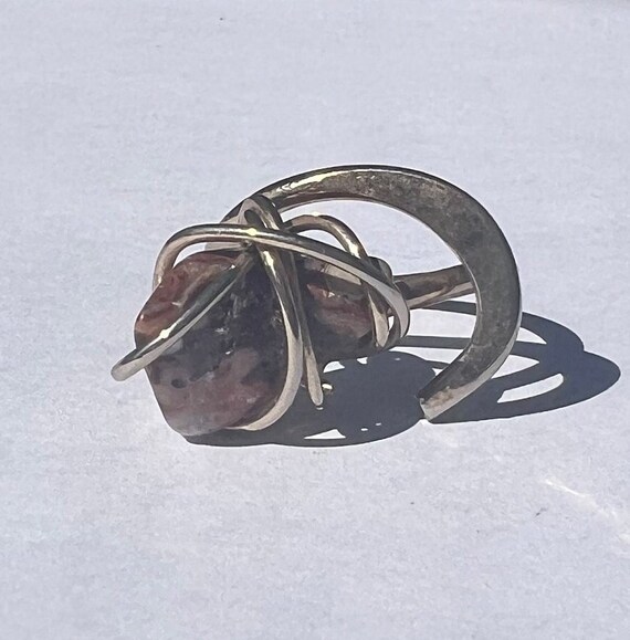 Leopard Skin Jasper Stone Ring - image 1